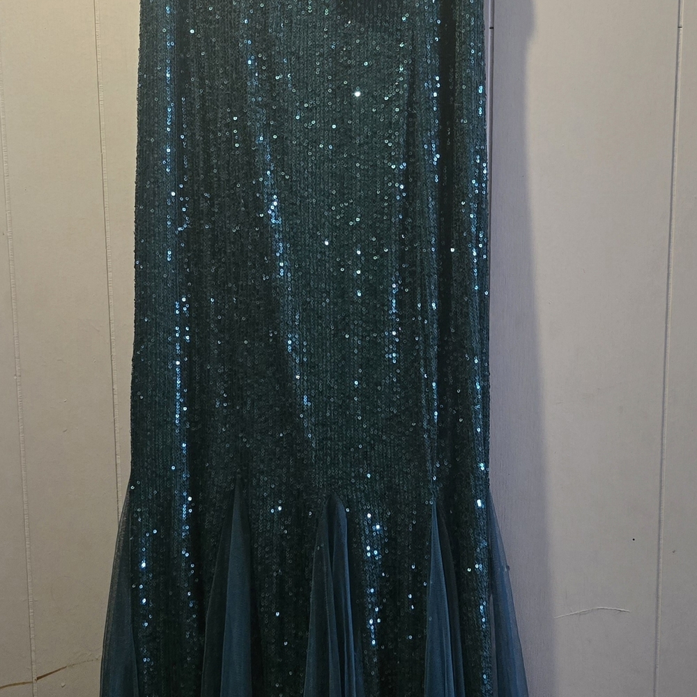 Sparkling Teal Sequin Gown A ARFAR size Xl